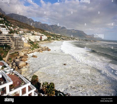 Hotels looking over sea, Clifton, Cape Town, Western Cape Stock Photo ...