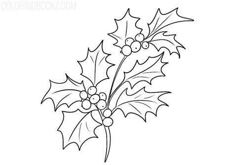 Free Printable Christmas Holly Coloring Page - Coloring Books ...