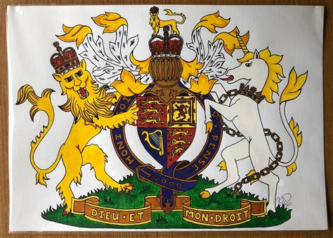 British Royalty Heraldic Coat of Arms // Royal Heraldry - Etsy