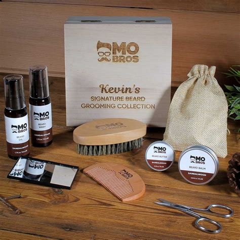 Mo Bro's Wooden Signature Beard Grooming & Care Gift Kit | Etsy