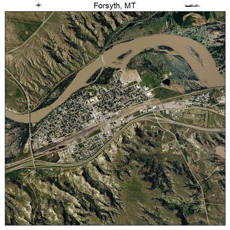 Aerial Photography Map of Forsyth, MT Montana