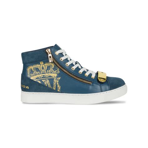 ROSSIMODA - Alta Hi Dettaglio Men's Blue Zip Up Sneakers | Shop Today ...