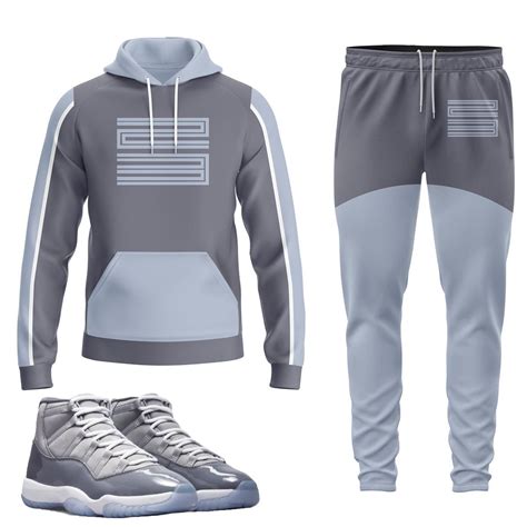 23 | Jordan 11 Cool Grey Inspired Jogger and Hoodie Suit | Retro ...