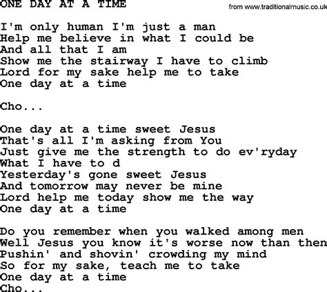 Kris Kristofferson song: One Day At A Time.txt, lyrics and chords