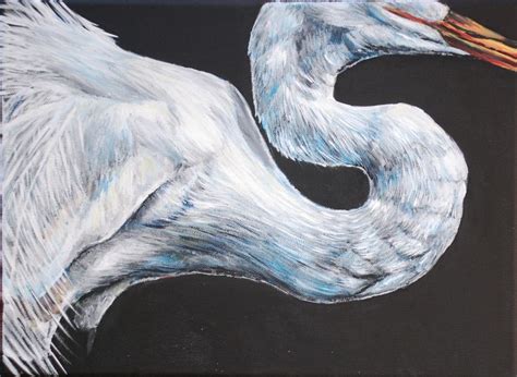 Egret painting in acrylic. | Artwork, Artist, Painting