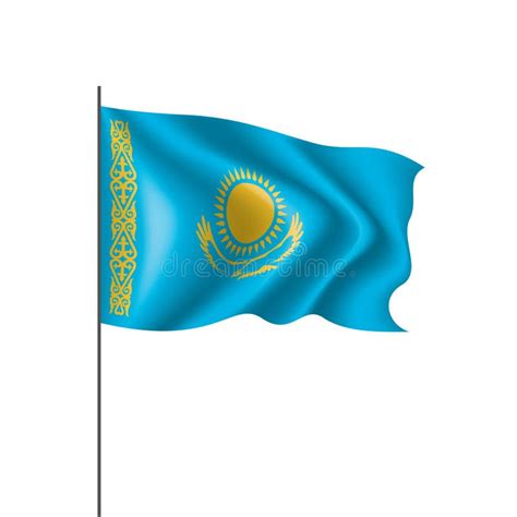 Kazakhstan Flag, Vector Illustration On A White Background Stock Vector ...