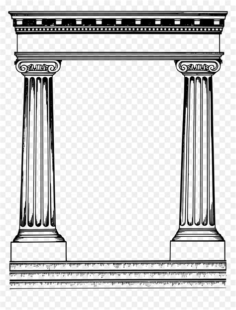 Another Classic Roman Frame - Greek Columns Clipart, HD Png Download - vhv