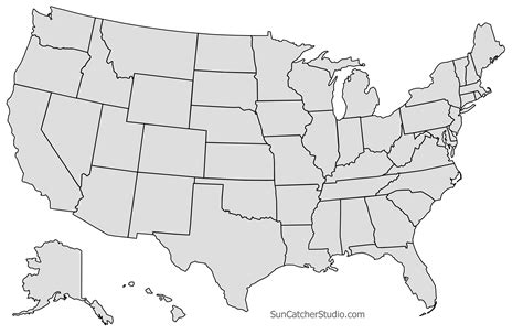 Printable Outline Map Of The United States