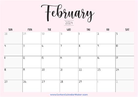 2024 February Calendar Template Monthly Pdf - November 2024 Calendar ...