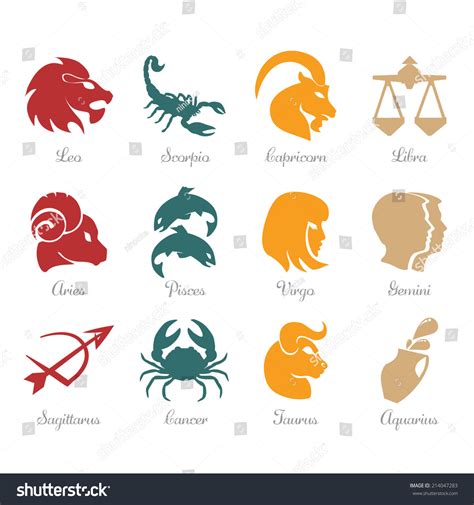 Horoscope Zodiac Signs Fire Earth Water: vector de stock (libre de ...