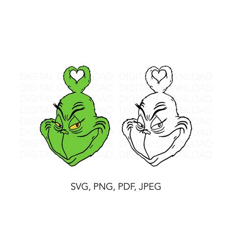 Grinch Heart SVG Grinch SVG Grinch Face SVG Grinch - Etsy UK