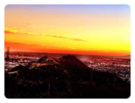 View in Los Angeles from the Hollywood Hills at sunset | Hollywood ...