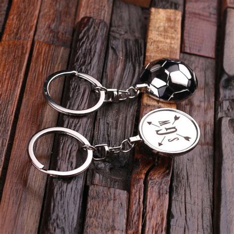 Personalized Polished Stainless-Steel Soccer Ball Keychain - Teals ...