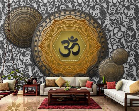 Om Symbol Brown Wallpaper – Myindianthings