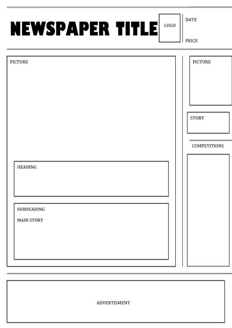 Printable Blank Newspaper Template