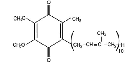 Structure of coenzyme Q 10. Coenzyme Q (CoQ, ubiquinone) belongs to a ...