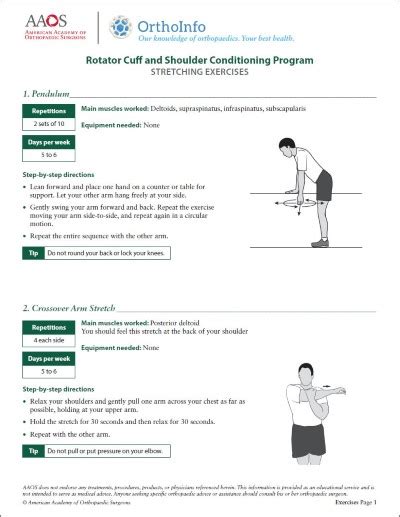 Rotator Cuff and Shoulder Rehabilitation Exercises - OrthoInfo - AAOS