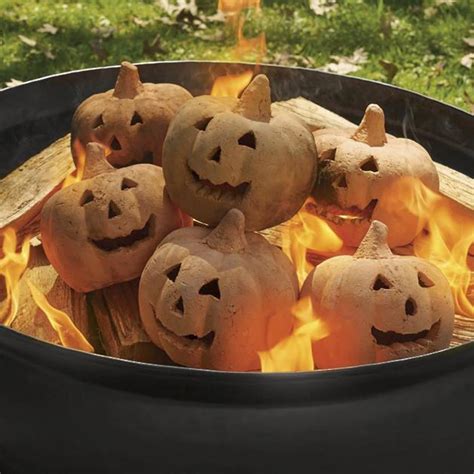 Amazon.com: Halloween Fire Pit Pumpkins Ornament, Reusable Imitated ...