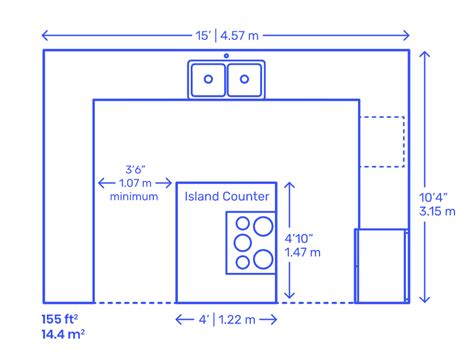 7 Types of Kitchen Floor Plans with Dimensions - Foyr Neo