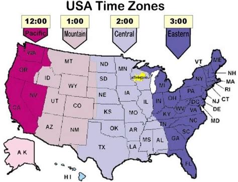 United States Time zones ( prep for quiz) Diagram | Quizlet