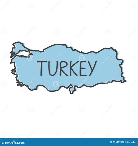 Outline of Turkey map stock vector. Illustration of travel - 196417307