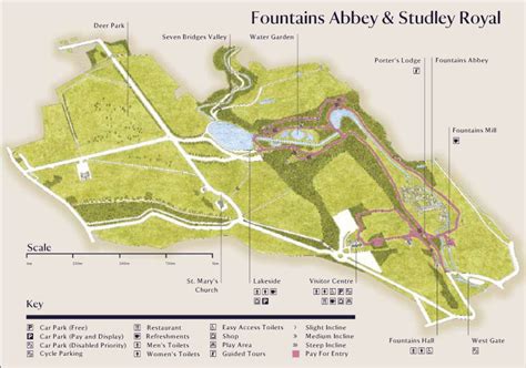 fountain abbey map | Fountains abbey, Deer park, Fountains