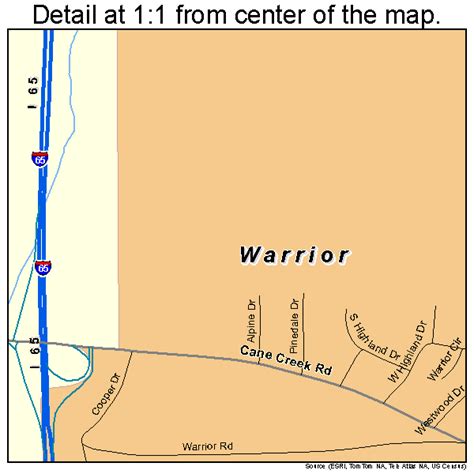 Warrior Alabama Street Map 0179944