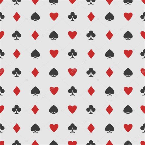 seamless pattern of playing card suits on white. vector background ...