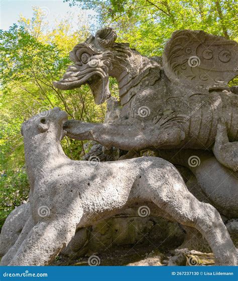 Mysterious Sculpture in Park of the Monsters Stock Photo - Image of ...