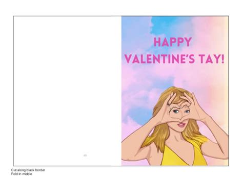 Taylor Swift Printable Valentine's Day Card-happy Valentine's Tay - Etsy