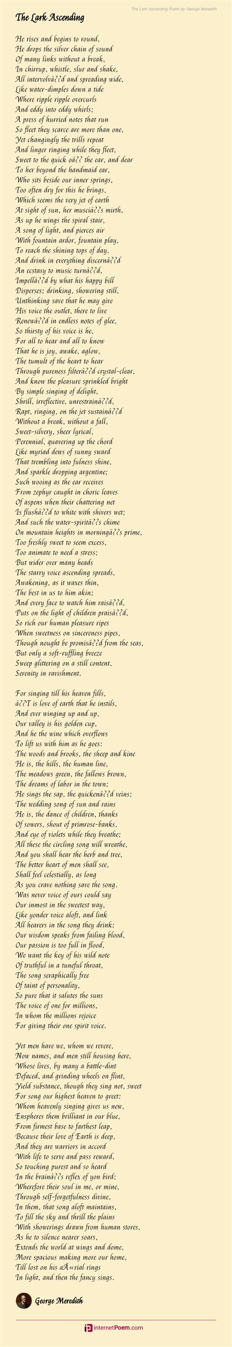 The Lark Ascending Poem by George Meredith