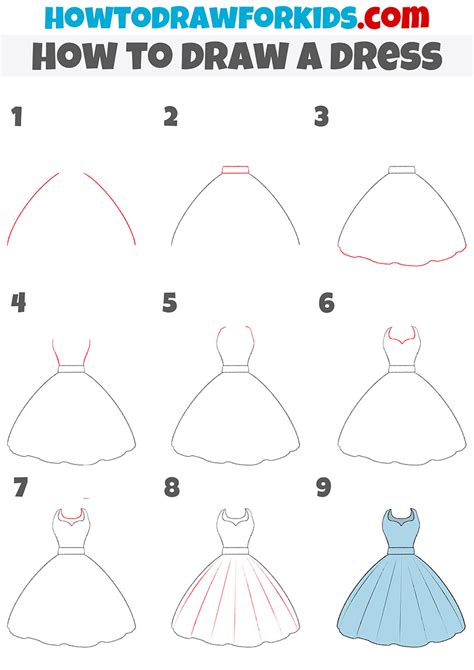 How to Draw a Dress - Easy Drawing Tutorial For Kids