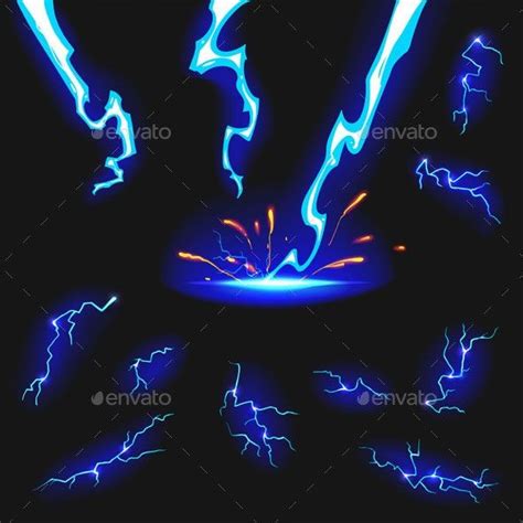 Lightning Flashes Set | Lightning art, Super powers art, Art reference ...