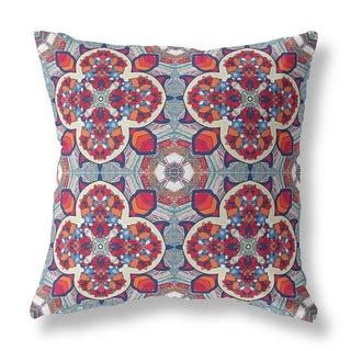 16" Red Blue Cloverleaf Boho Suede Throw Pillow - Bed Bath & Beyond ...