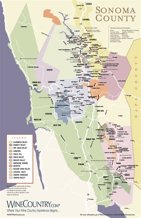 Sonoma Wine County Map - Living Room Design 2020