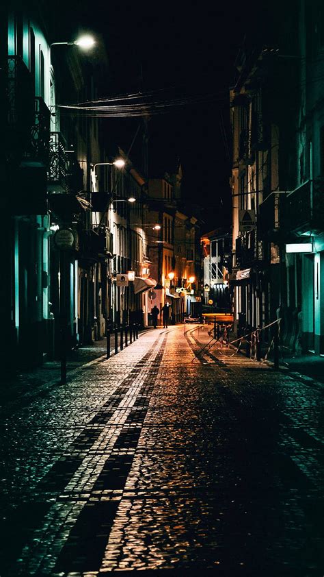 Street at night, city, night, old, road, HD phone wallpaper | Peakpx