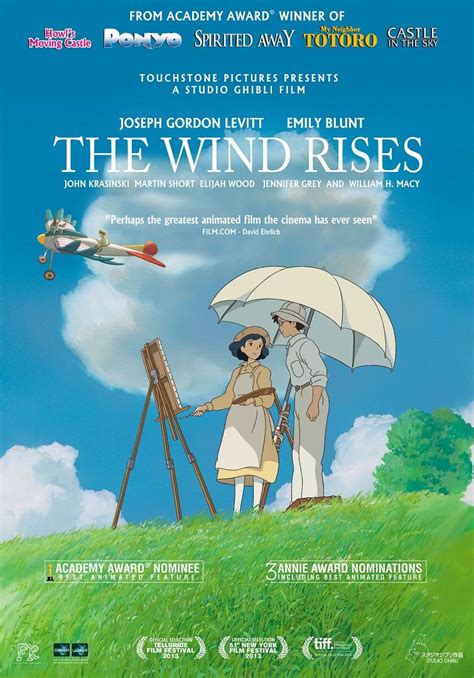 the wind rises movie poster with two people under an umbrella