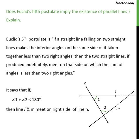 Question 2 - Does Euclid's fifth postulate imply existence