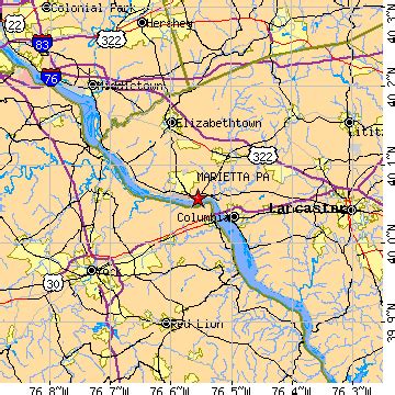 Marietta, Pennsylvania (PA) ~ population data, races, housing & economy