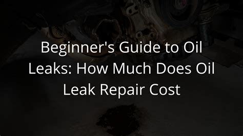 Guide to Oil Leaks: How Much Does Oil Leak Repair Cost?