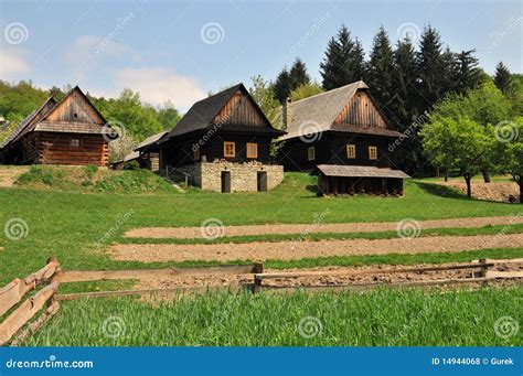 Old village houses stock photo. Image of clouds, folklore - 14944068