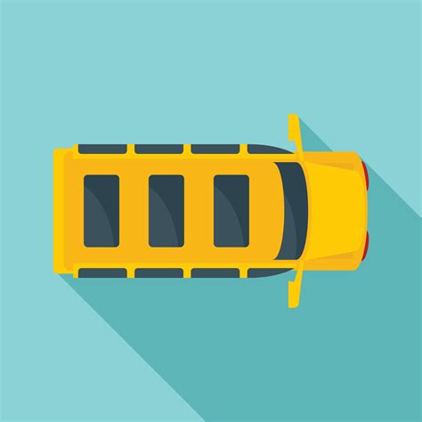 Top view school mini bus icon, flat style 14388494 Vector Art at Vecteezy