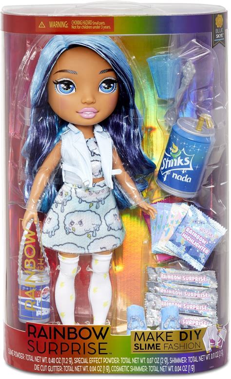 Rainbow Surprise Rainbow High 14-inch Doll – Blue Skye Doll with DIY ...