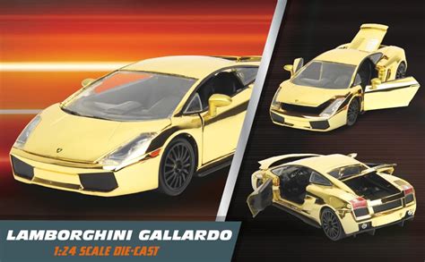 Amazon.com: Fast & Furious 1:24 Lamborghini Gallardo Gold Chrome Die ...