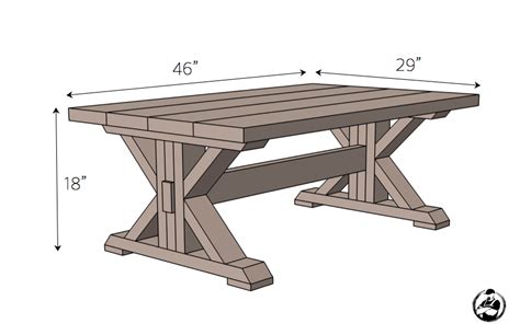 Trestle Coffee Table { Free DIY Plans } Rogue Engineer | Diy farmhouse ...