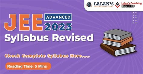 an ad for jee advanced syllabus released