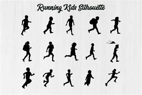 Running Kids Silhouettes Graphic by Design_Lands · Creative Fabrica