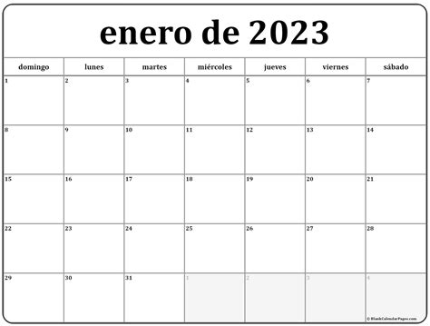 enero de 2023 calendario gratis | Calendario enero