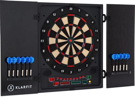 Klarfit Electronic Dart Board Set with Cabinet, LCD Electronic ...