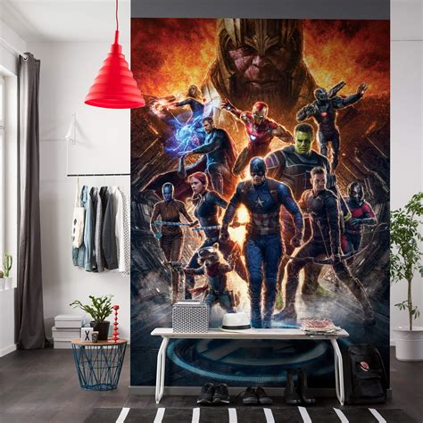 Non-woven wallpaper - Avengers vs Thanos - 200 x 280 cm | wall-art.com